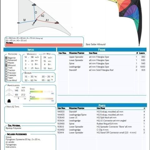 Bebop Stunt Kite (3 Color Choices)