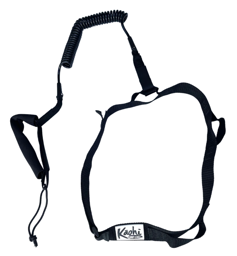 Board Meeting Kaohi Combo Padded Black Belt and Continuous Coil 8mm Leash