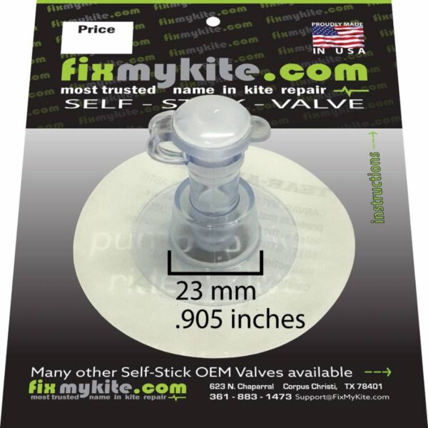 Fixmykite Replacement 9mm Stick-on Kite Inflate Valve, 1-way - Image 2